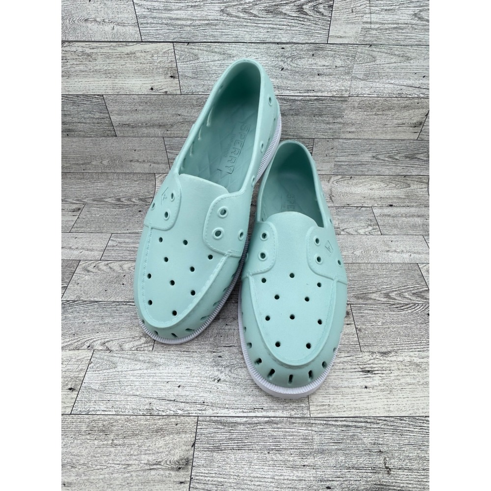Sperry Top Sider Boat Shoes Slip On Teal Aqua Men Size 9M